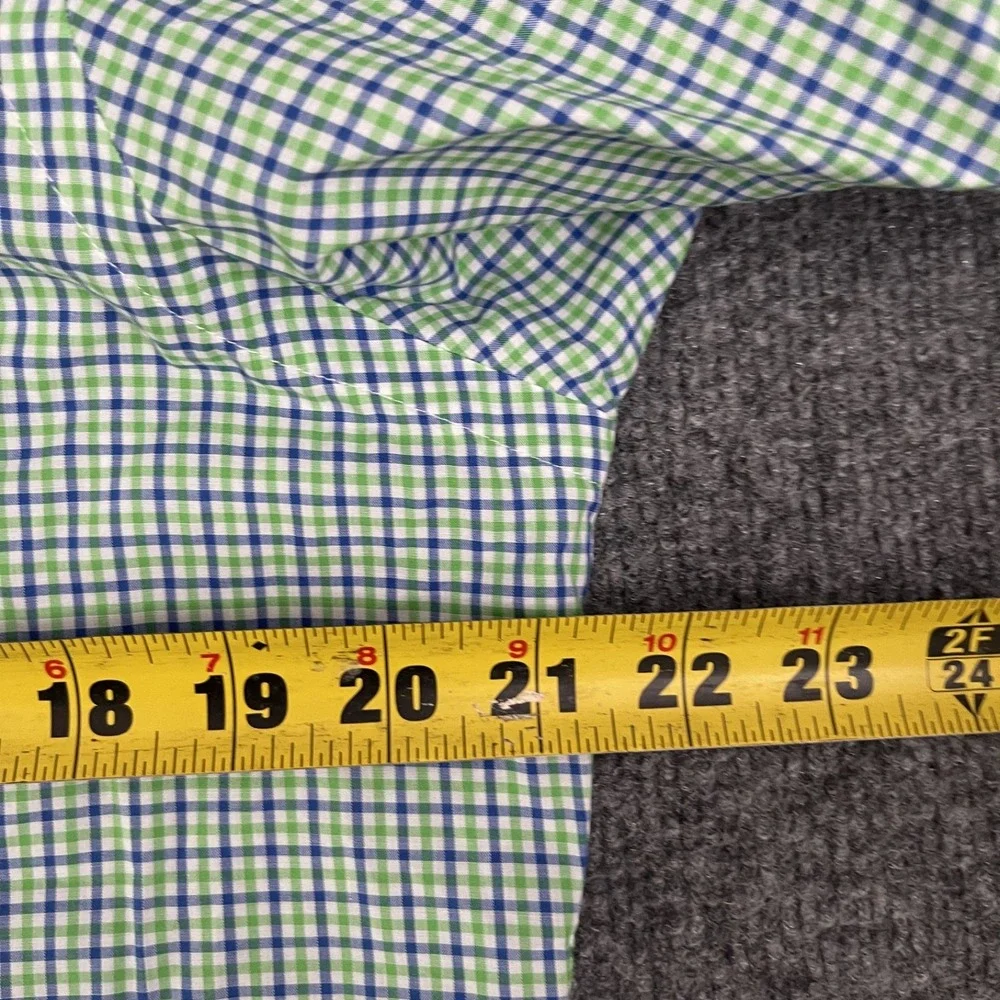 Polo Ralph Lauren Micro Check Shirt Mens Sz M Green Button Down Long Sleeve Pony